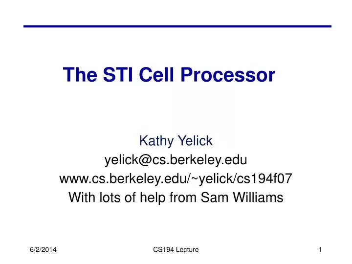 the sti cell processor