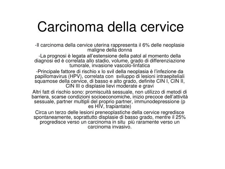 carcinoma della cervice