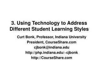 3. Using Technology to Address Different Student Learning Styles