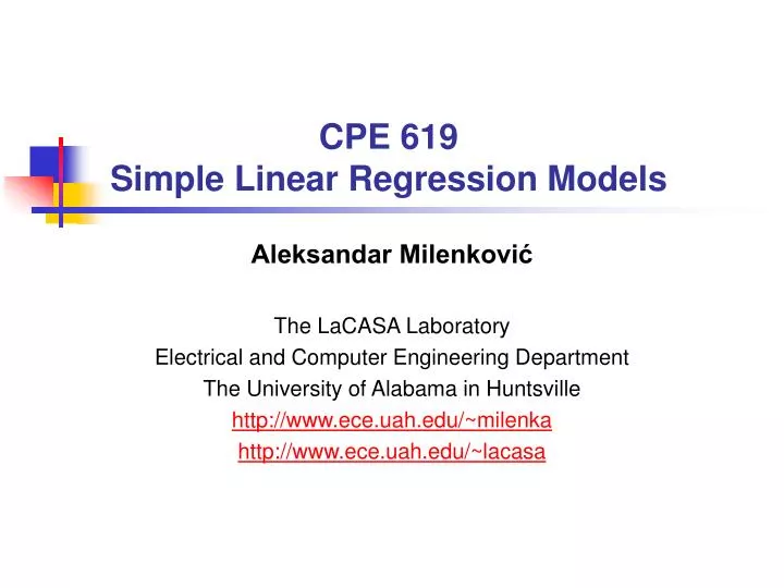 cpe 619 simple linear regression models