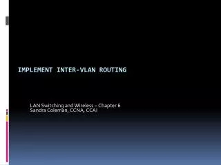 Implement Inter-VLAN Routing
