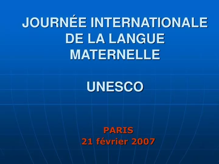 journ e internationale de la langue maternelle unesco