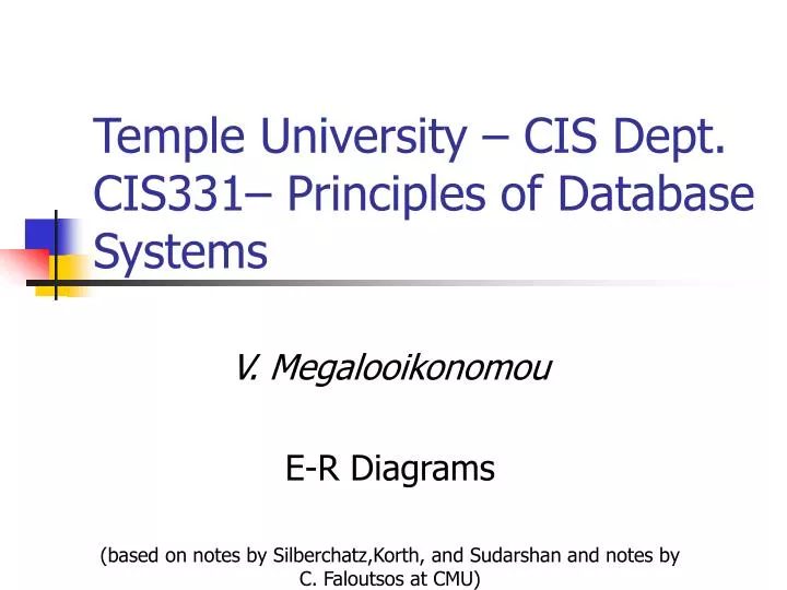 temple university cis dept cis331 principles of database systems