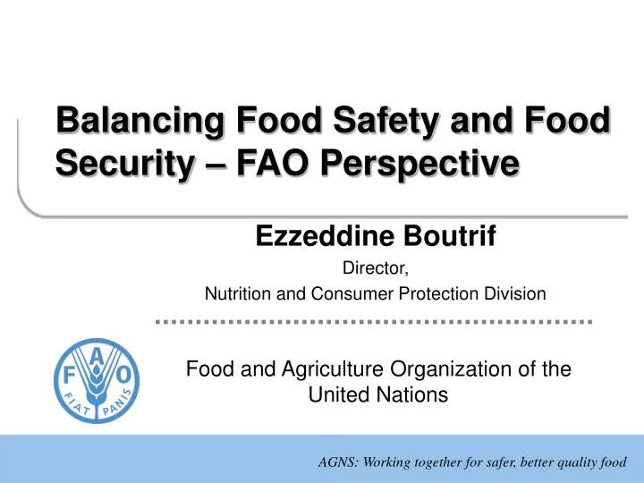 balancing food safety and food security fao perspective