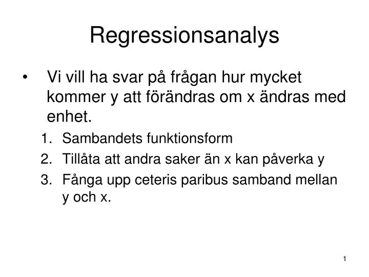 regressionsanalys