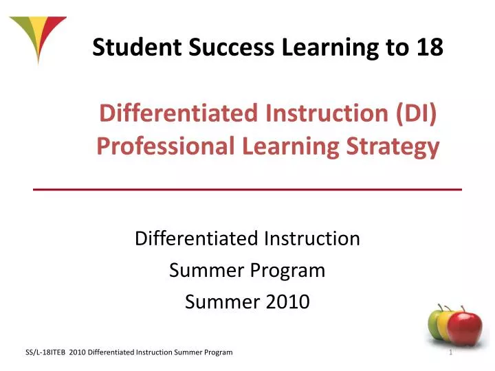 student success learning to 18 differentiated instruction di professional learning strategy