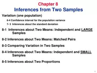 Chapter 8 Inferences from Two Samples