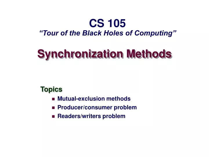 synchronization methods