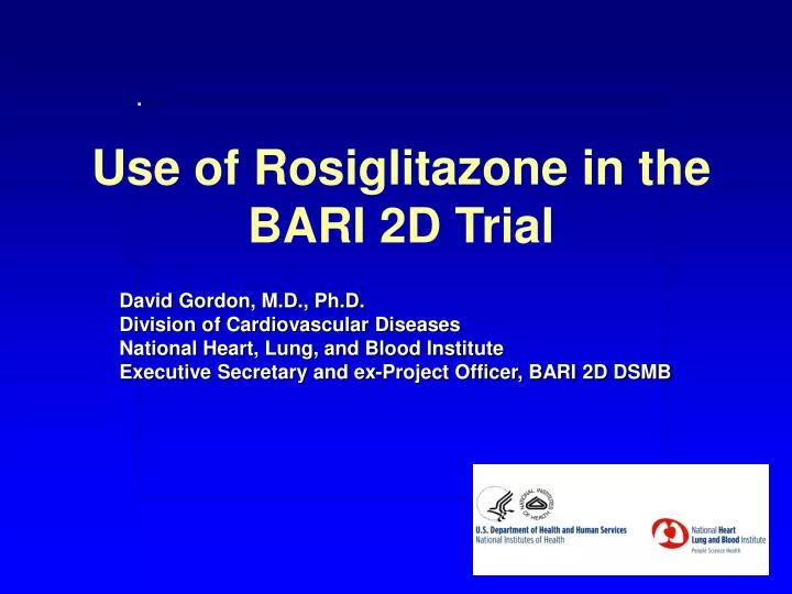 use of rosiglitazone in the bari 2d trial