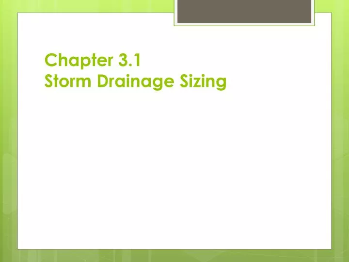 chapter 3 1 storm drainage sizing