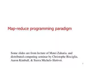 Map-reduce programming paradigm
