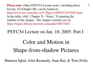 PSYC54 Lecture on Jan. 18, 2005: Part I