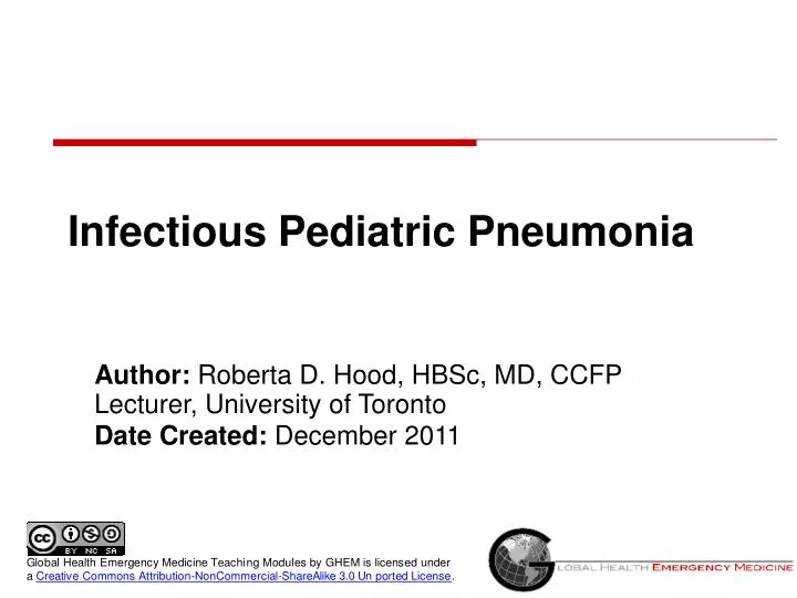 infectious pediatric pneumonia
