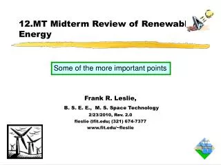 12.MT Midterm Review of Renewable Energy
