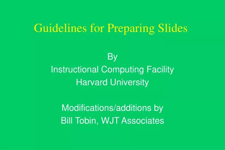 guidelines for preparing slides