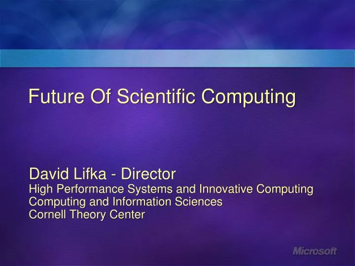 future of scientific computing