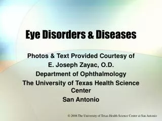 Eye Disorders &amp; Diseases