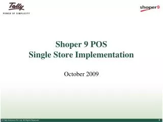 Shoper 9 POS Single Store Implementation