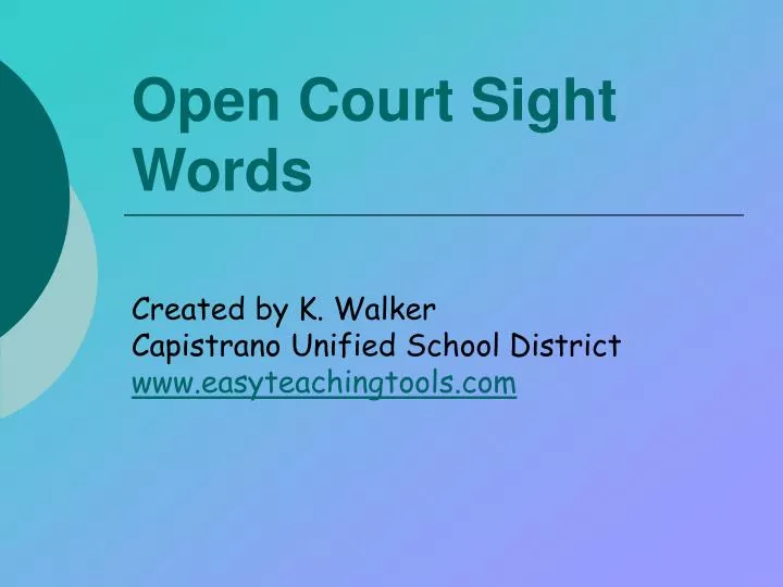 open court kindergarten sight word list