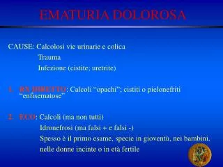 ematuria dolorosa