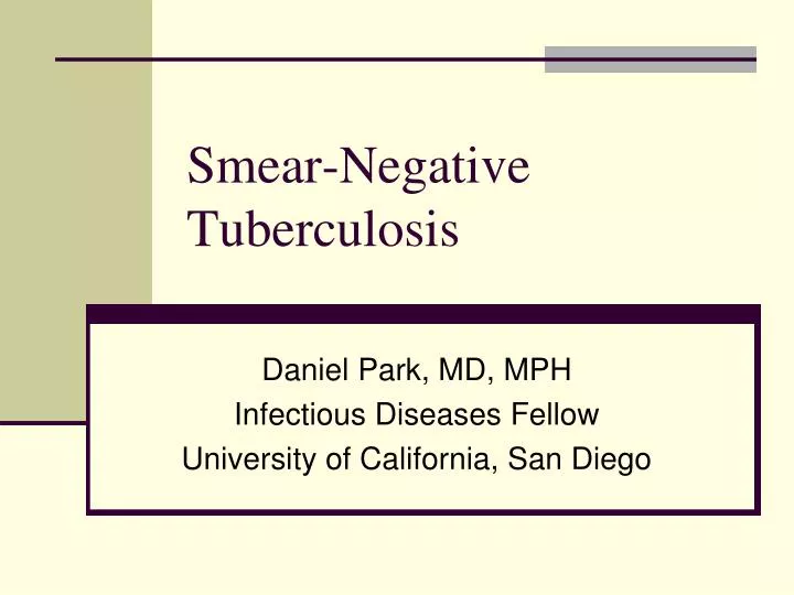 smear negative tuberculosis