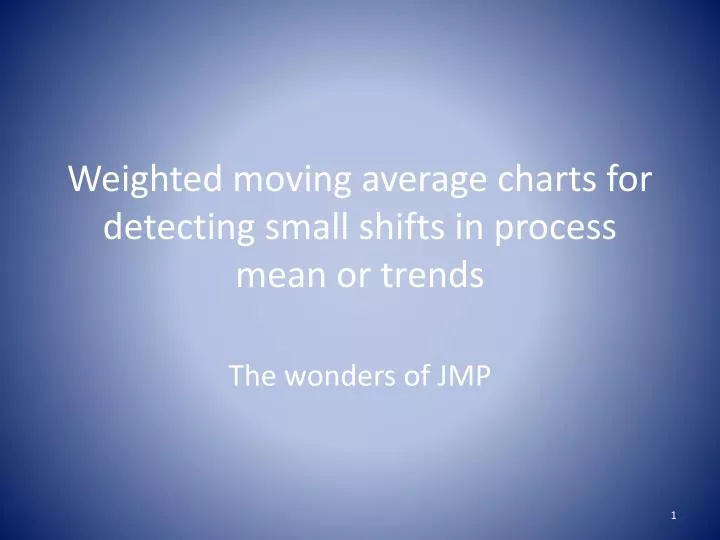 weighted moving average charts for detecting small shifts in process mean or trends