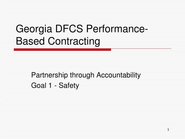 georgia dfcs performance based contracting