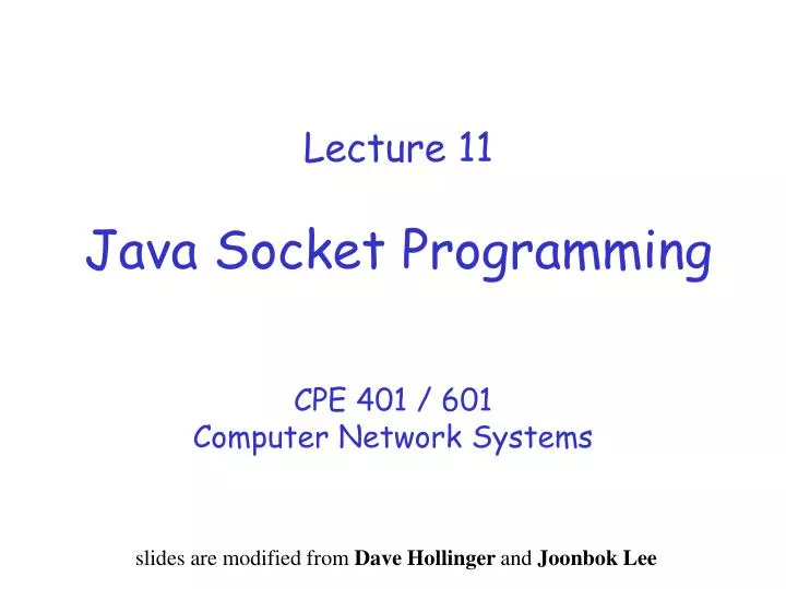 lecture 11 java socket programming