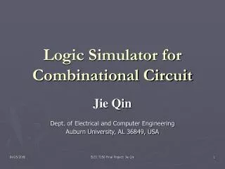 Logic Simulator for Combinational Circuit