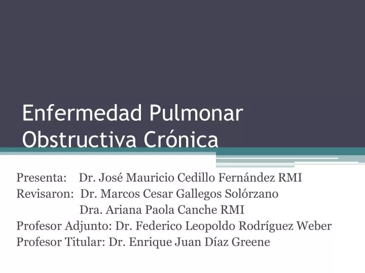 enfermedad pulmonar obstructiva cr nica