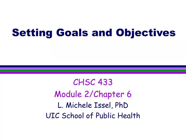 setting goals and objectives