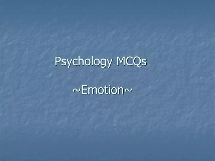 psychology mcqs emotion