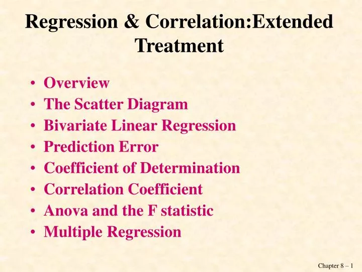 regression correlation extended treatment