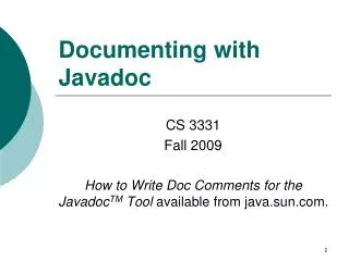 Documenting with Javadoc