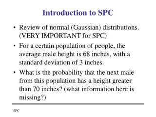 Introduction to SPC