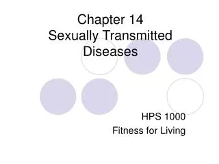 Chapter 14 Sexually Transmitted Diseases