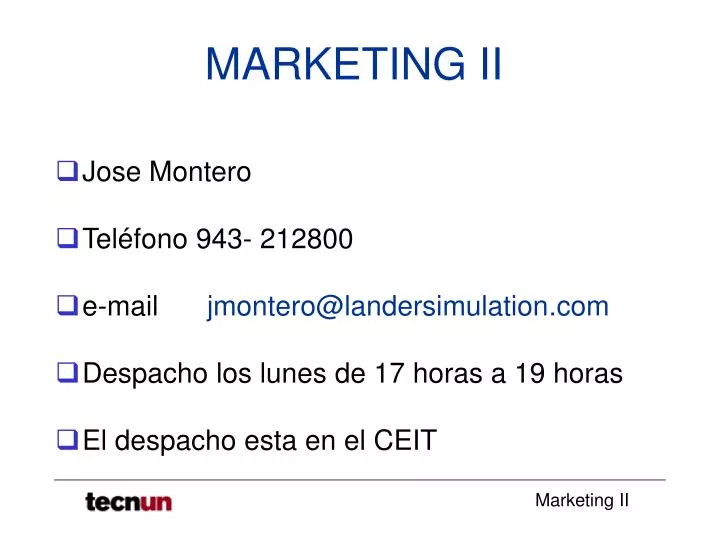 marketing ii