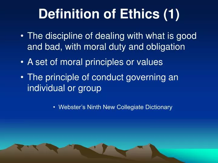definition of ethics 1