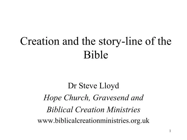 creation and the story line of the bible