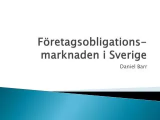 Företagsobligations-marknaden i Sverige