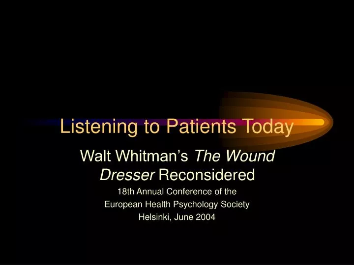 listening to patients today