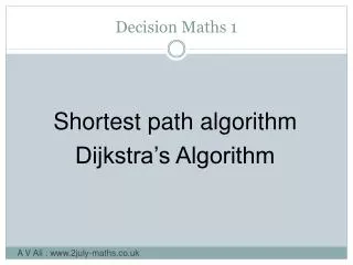 Decision Maths 1