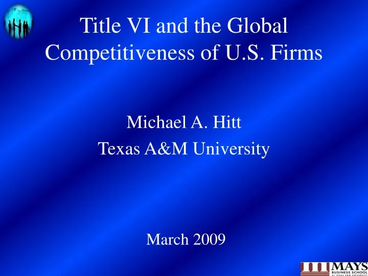 title vi and the global competitiveness of u s firms