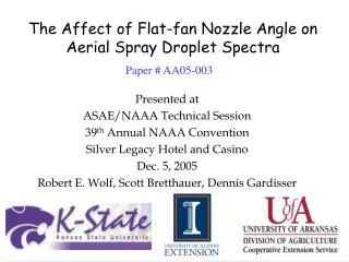 The Affect of Flat-fan Nozzle Angle on Aerial Spray Droplet Spectra