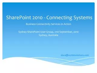 SharePoint 2010 - Connecting Systems