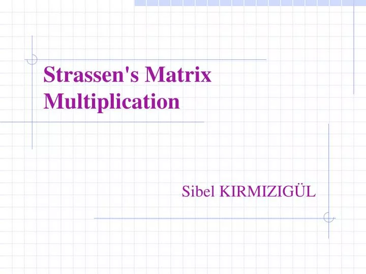 strassen s matrix multiplication