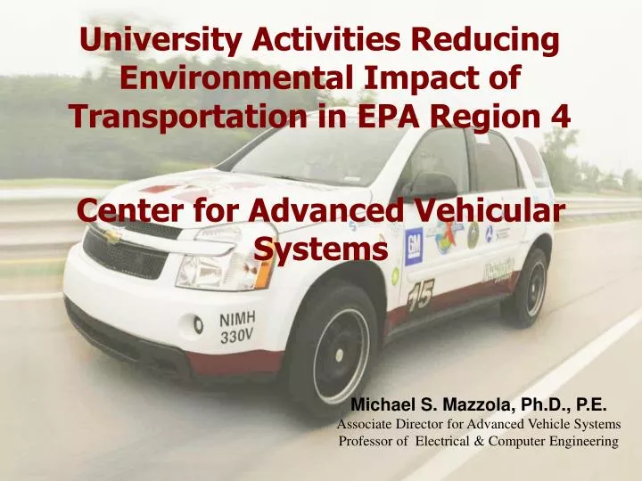 university activities reducing environmental impact of transportation in epa region 4