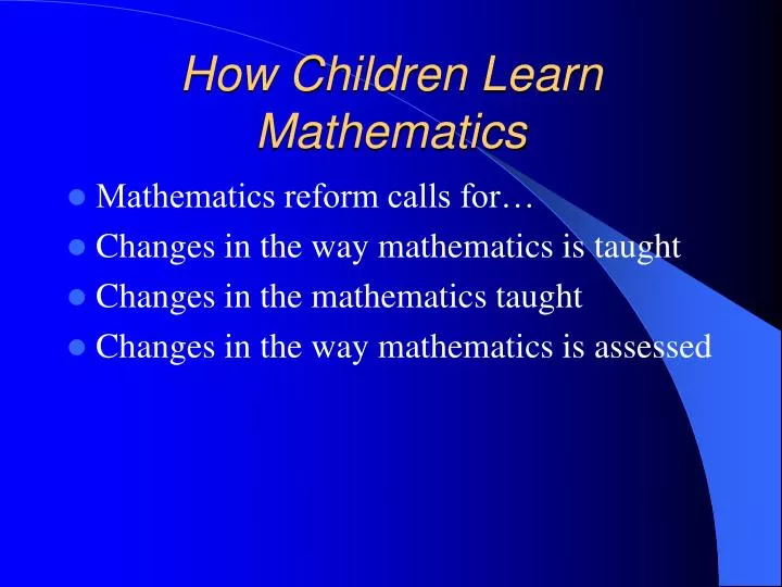 how children learn mathematics