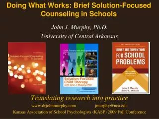 Doing What Works: Brief Solution-Focused Counseling in Schools