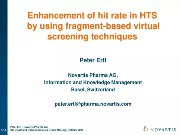 enhancement of hit rate in hts by using fragment based virtual screening techniques